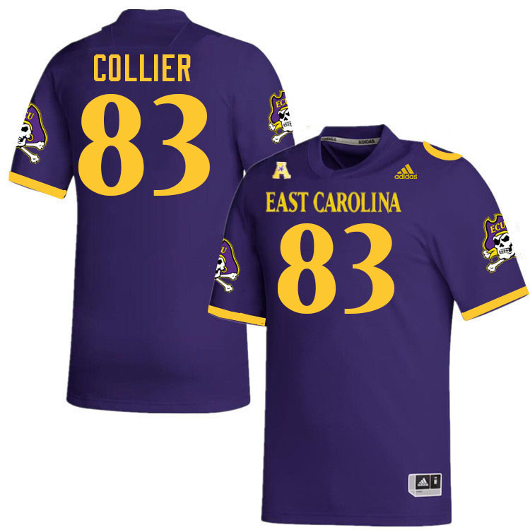 #83 Stephen Collier East Carolina Pirates College Football Jersey Stitched-Purple